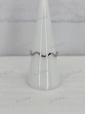 Stainless Steel Wavy Silver Tone Ring